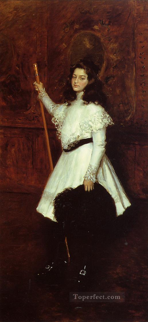 Girl in White aka Portrait of Irene Dimock William Merritt Chase Oil Paintings